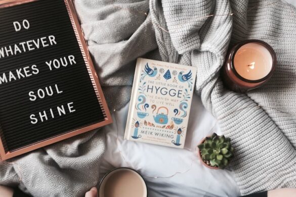 Hygge book on blanket